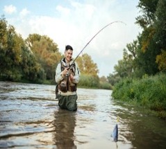 man fishiing